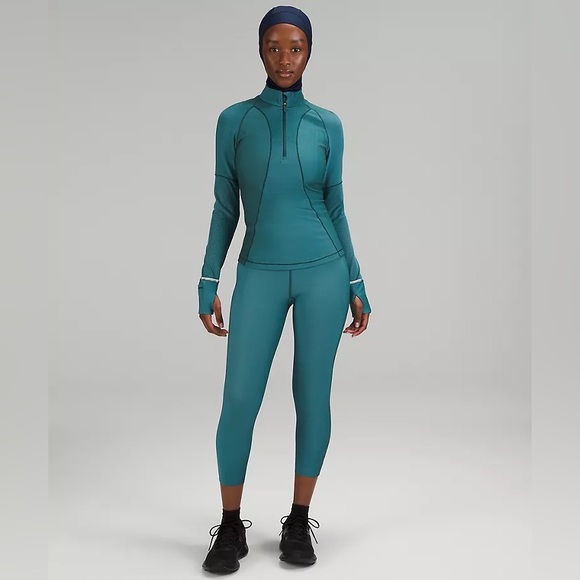 NWT Lululemon Two-Tone Ribbed Running Half Zip - Picture 2 of 8